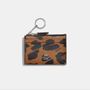 Coach leopard print mini skinny ID case